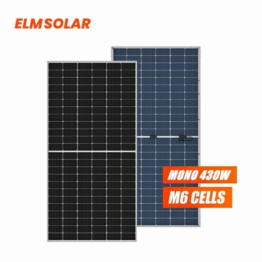 ElmSolar Mono Bifacial Perc 430W 144 Cells  Half Cell Solar Panels